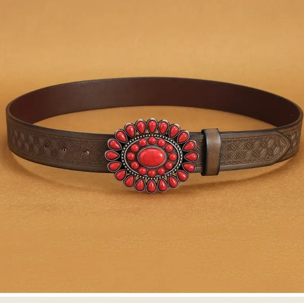 New coral belt buckle and 47" belt buckle